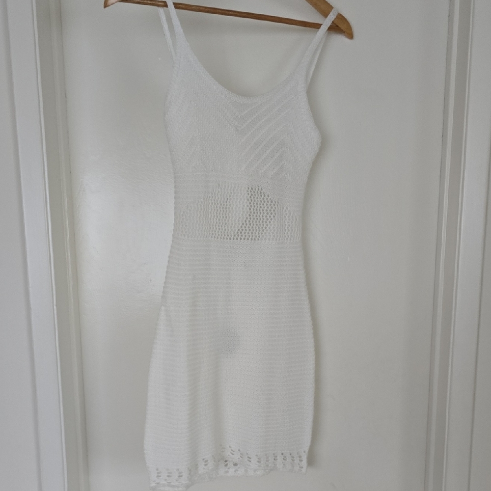 White Knit Sleeveless Dress
